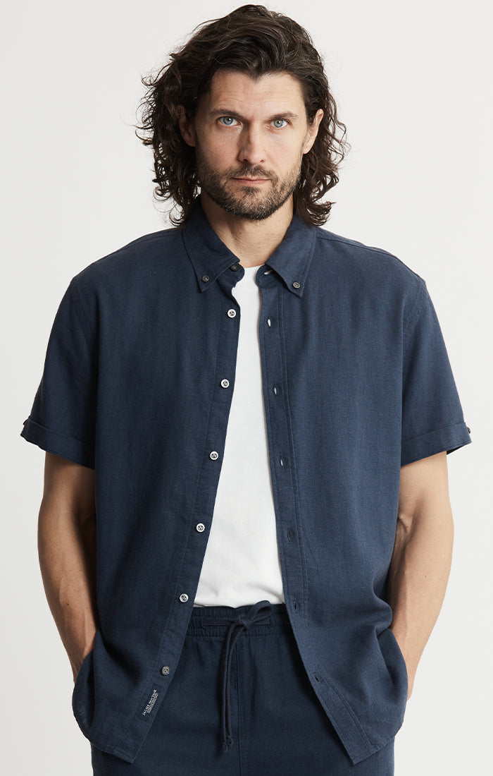 Noho Short Sleeve Linen Viscose Shirt