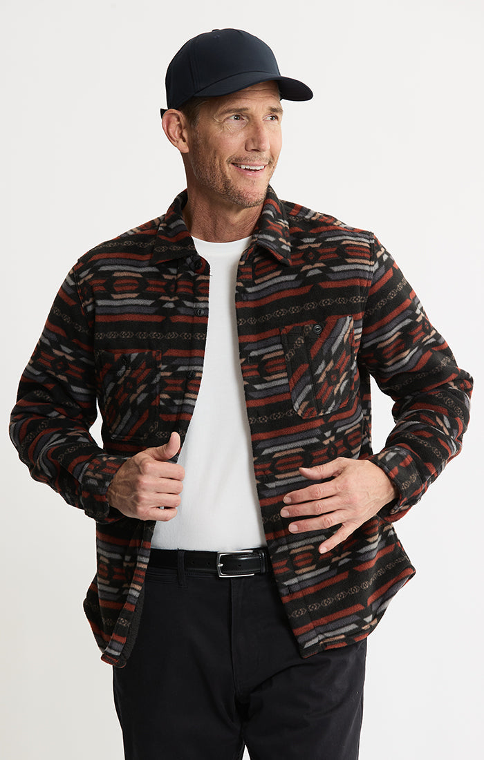 Sherpa Bonded Polar Fleece Shirt Jacket