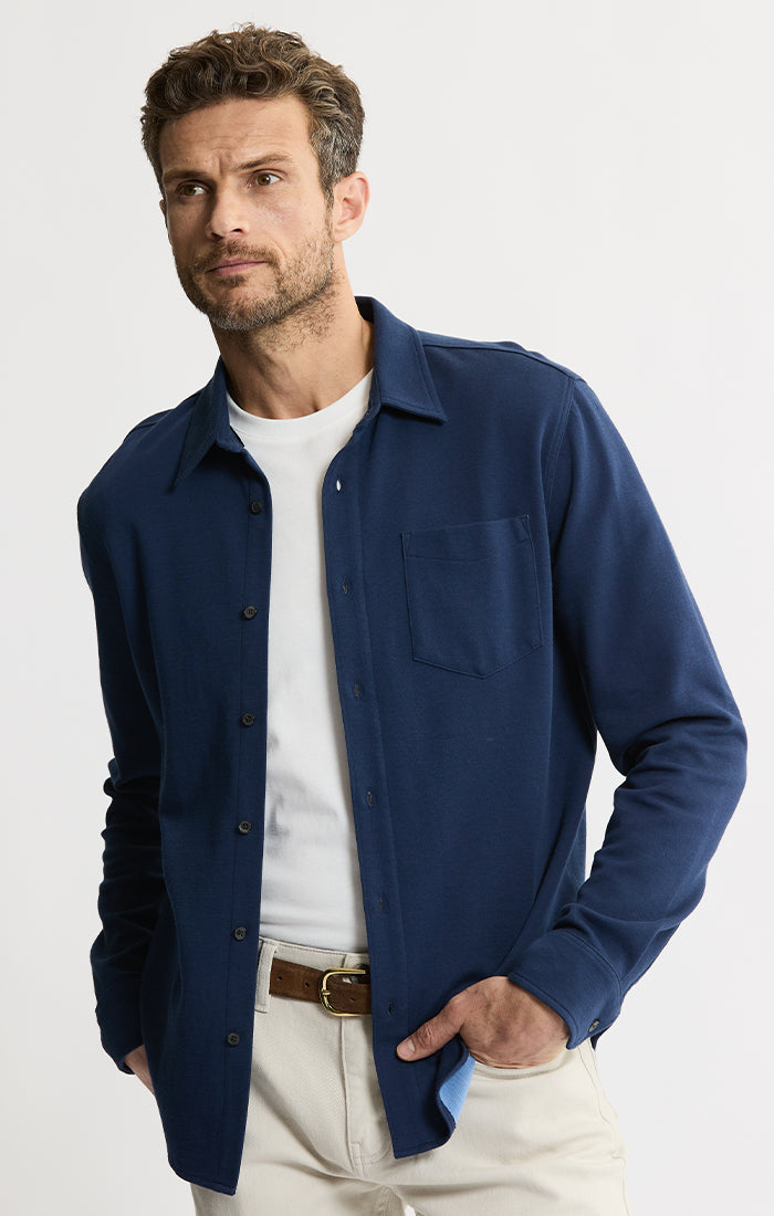 Manor Long Sleeve Cotton Double Face Shirt