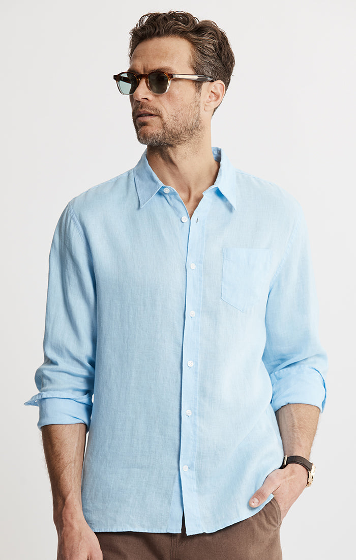 Linen Blend Button-Up Shirt