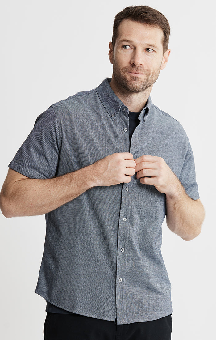 Knit Oxford Stretch Short Sleeve Shirt