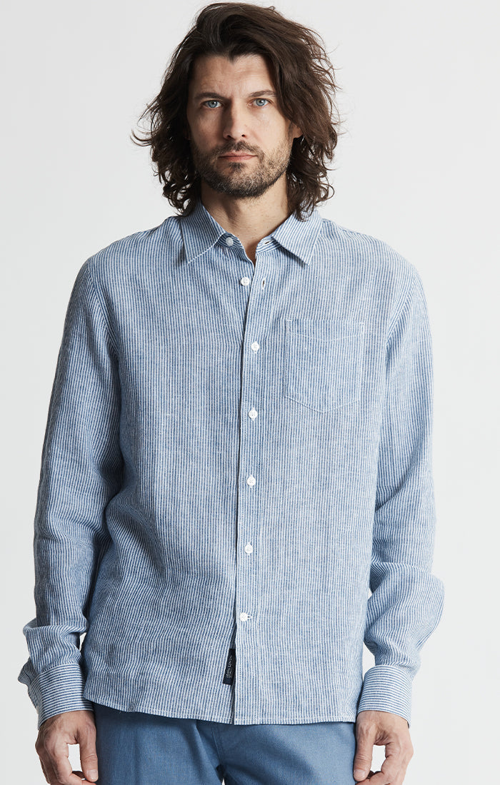 Linen Blend Button-Up Shirt