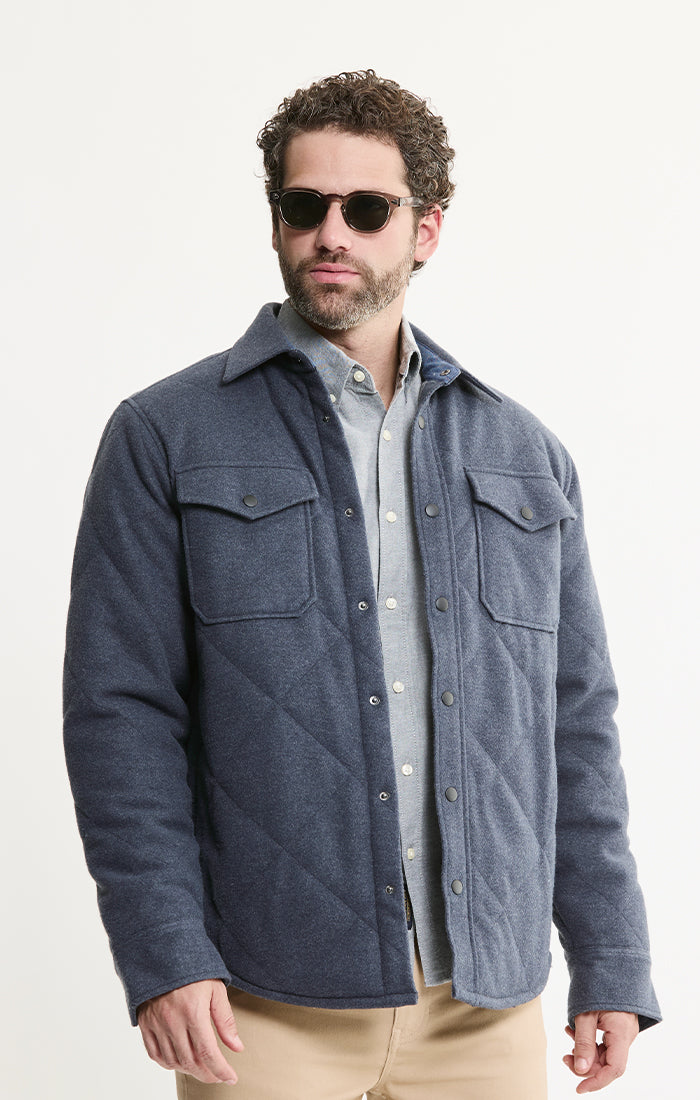 Quilted Brushed Knit Shirt Jacket