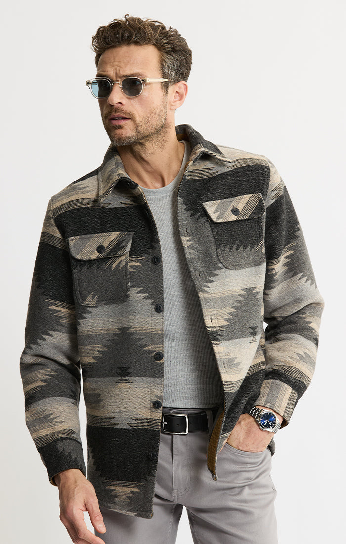 Unlined Wool Blend Overshirt