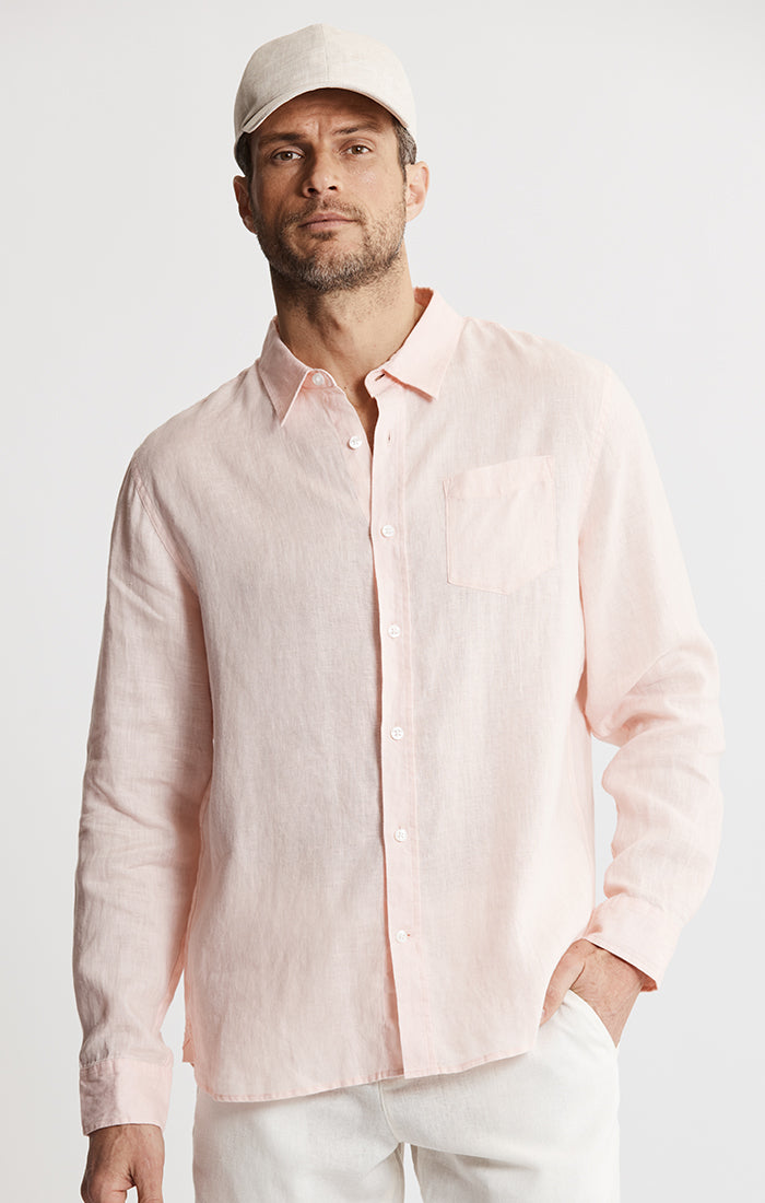 Linen Blend Button-Up Shirt