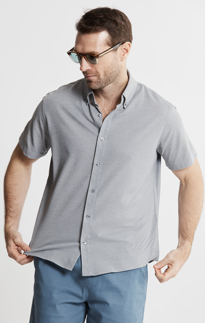 Knit Oxford Stretch Short Sleeve Shirt