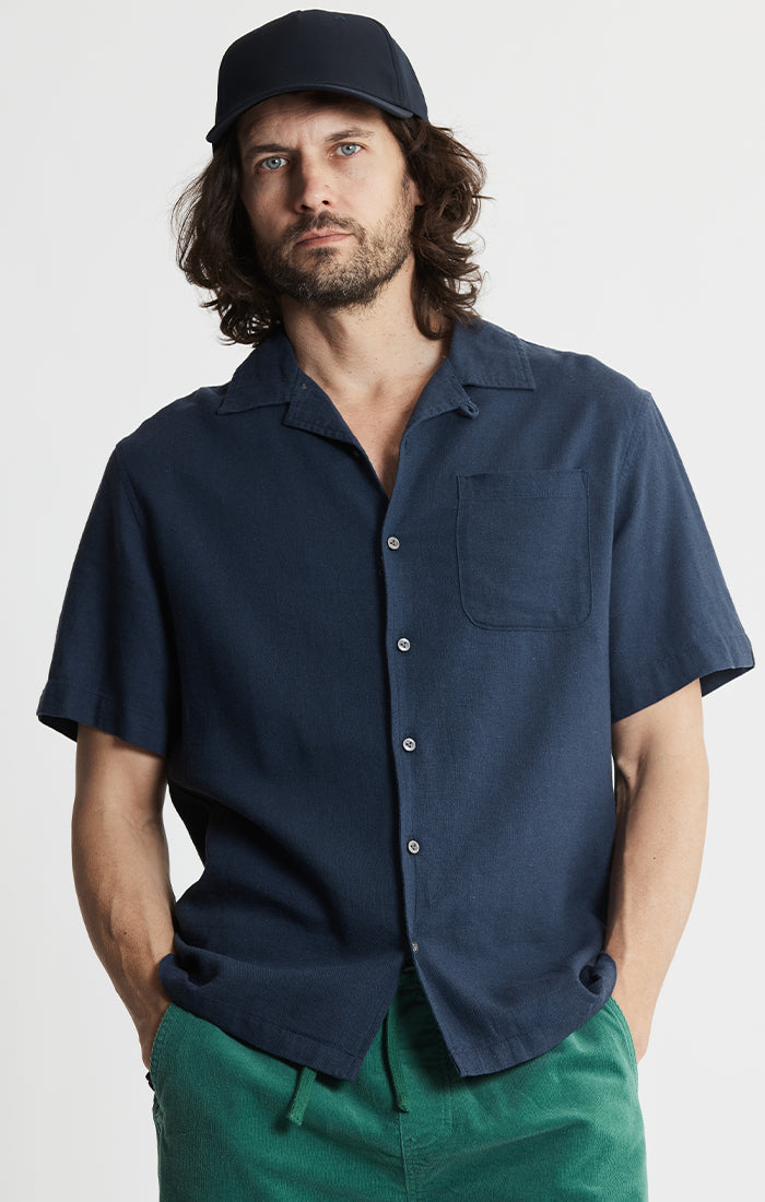 Linen Suffolk Short Sleeve Camp Shirt