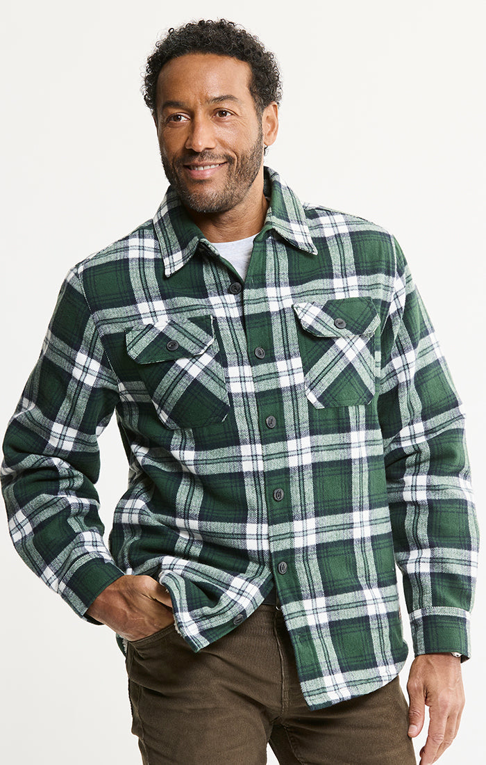 Sherpa Lined Flannel Shirt Jacket