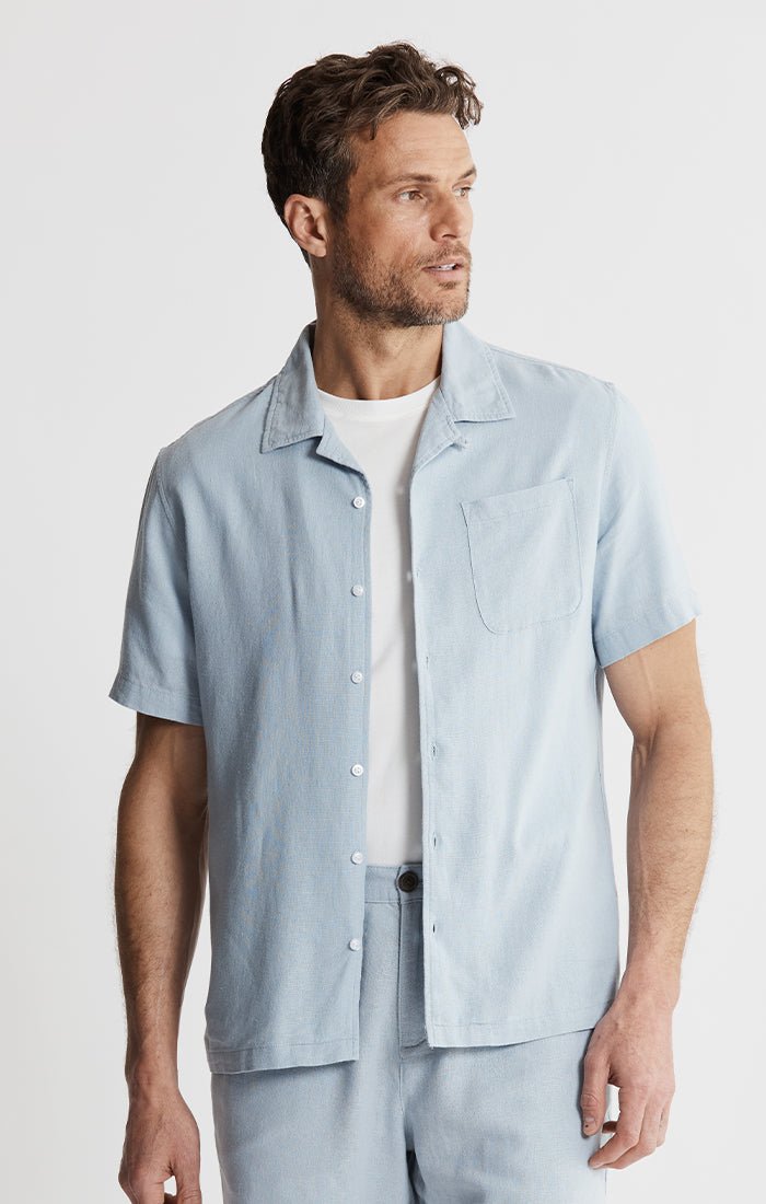 Linen Suffolk Short Sleeve Camp Shirt