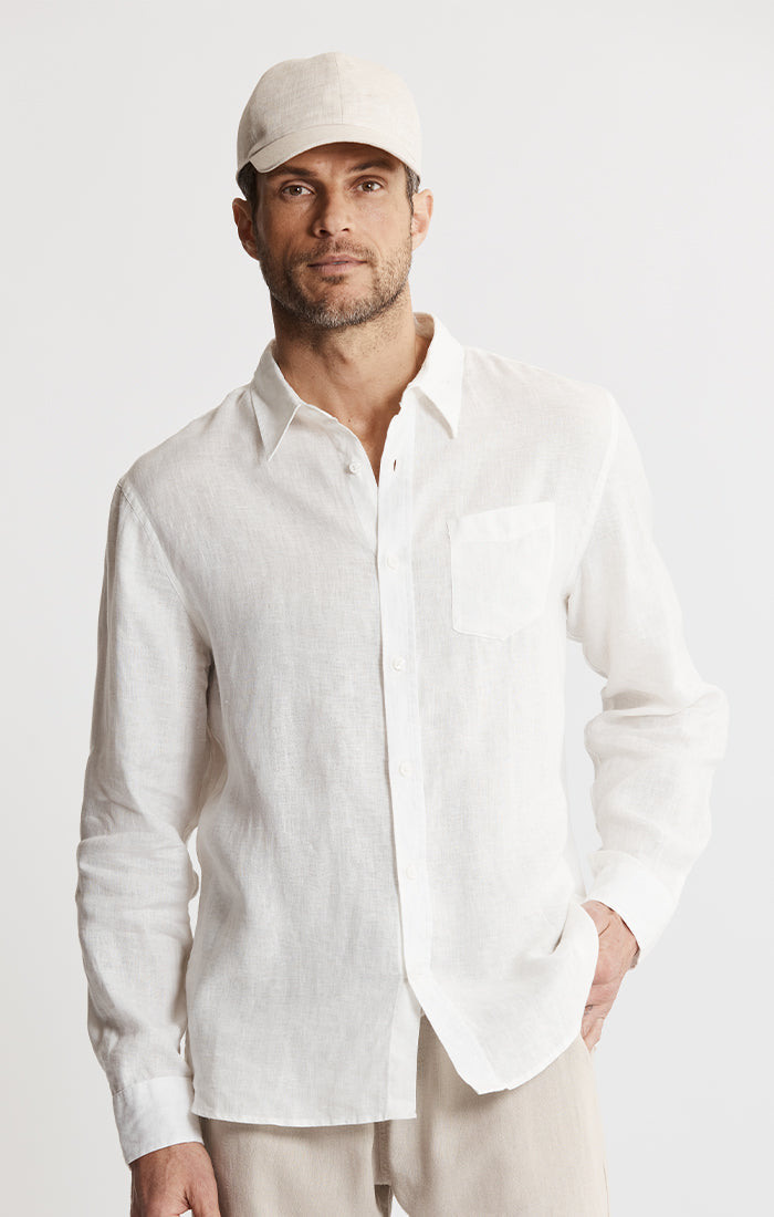 Linen Blend Button-Up Shirt