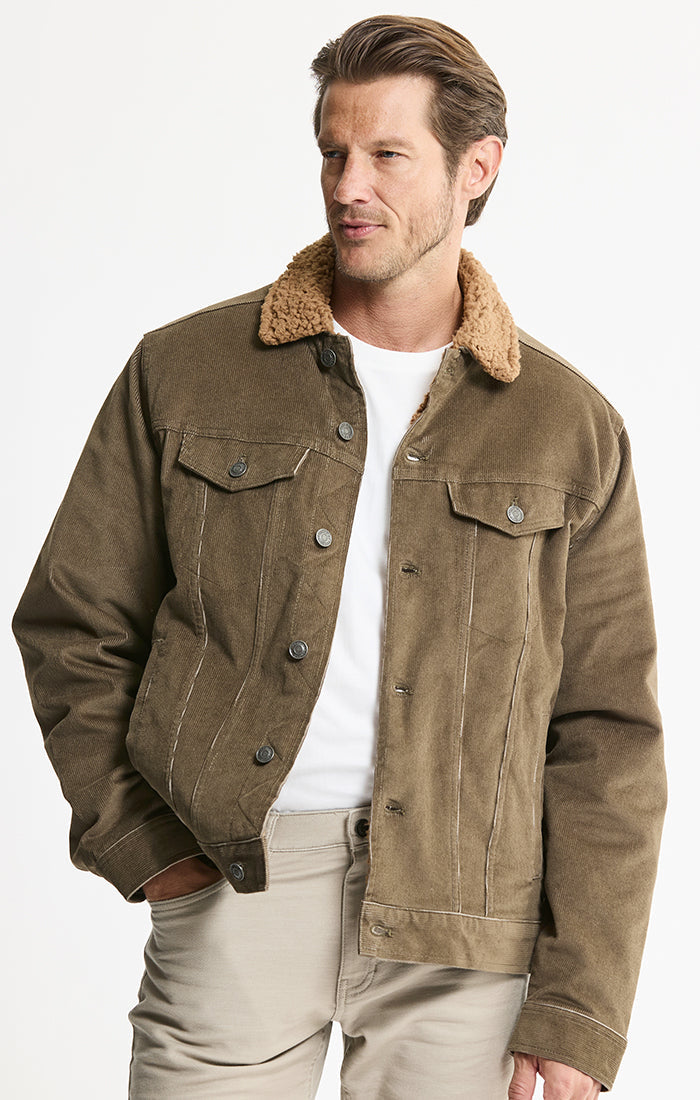 Corduroy Sherpa Lined Trucker Jacket