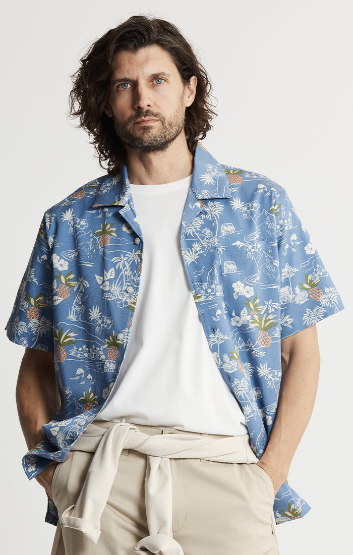 Lyocell Twill Short Sleeve Camp Shirt