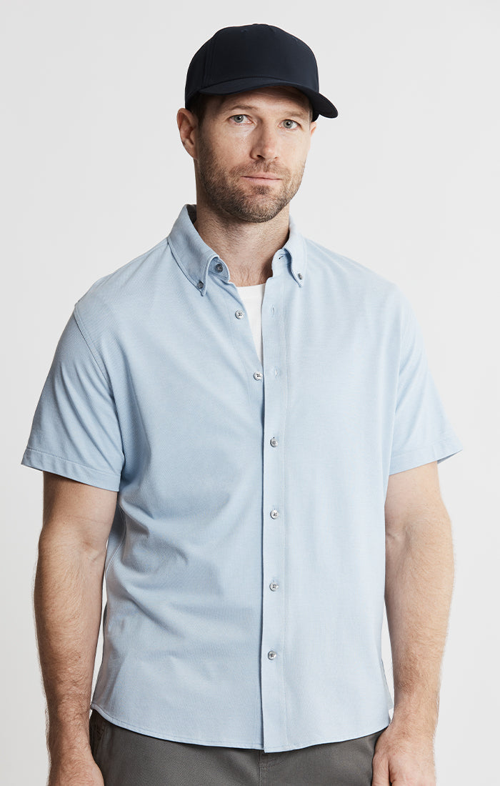 Knit Oxford Stretch Short Sleeve Shirt