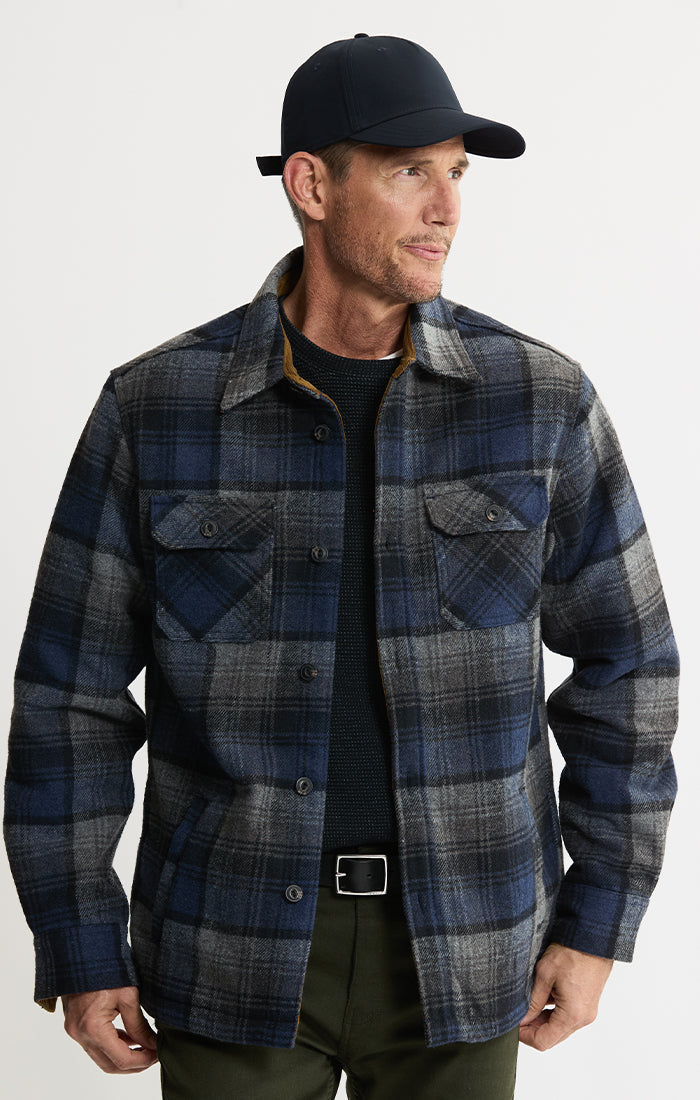 Thermal Lined Wool Blend Shirt Jacket