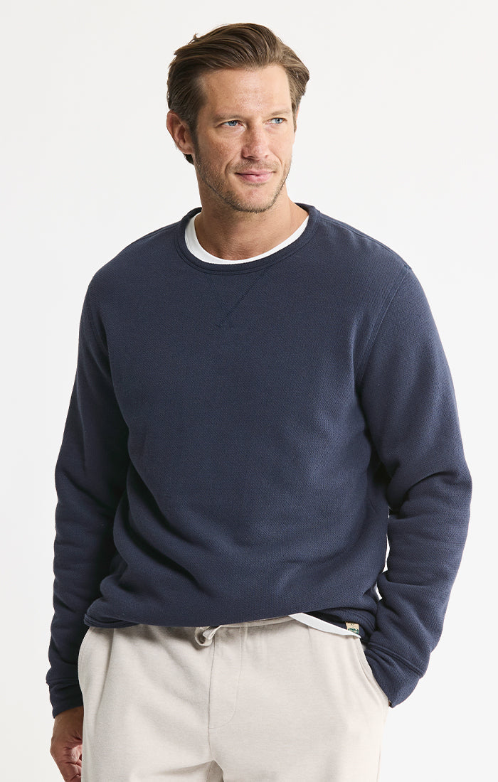Kent Recycled Jacquard Sherpa Lined Crewneck