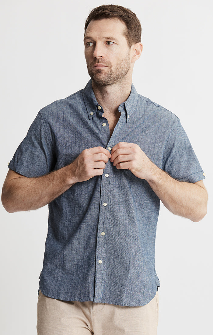 Short Sleeve Chambray Shirt