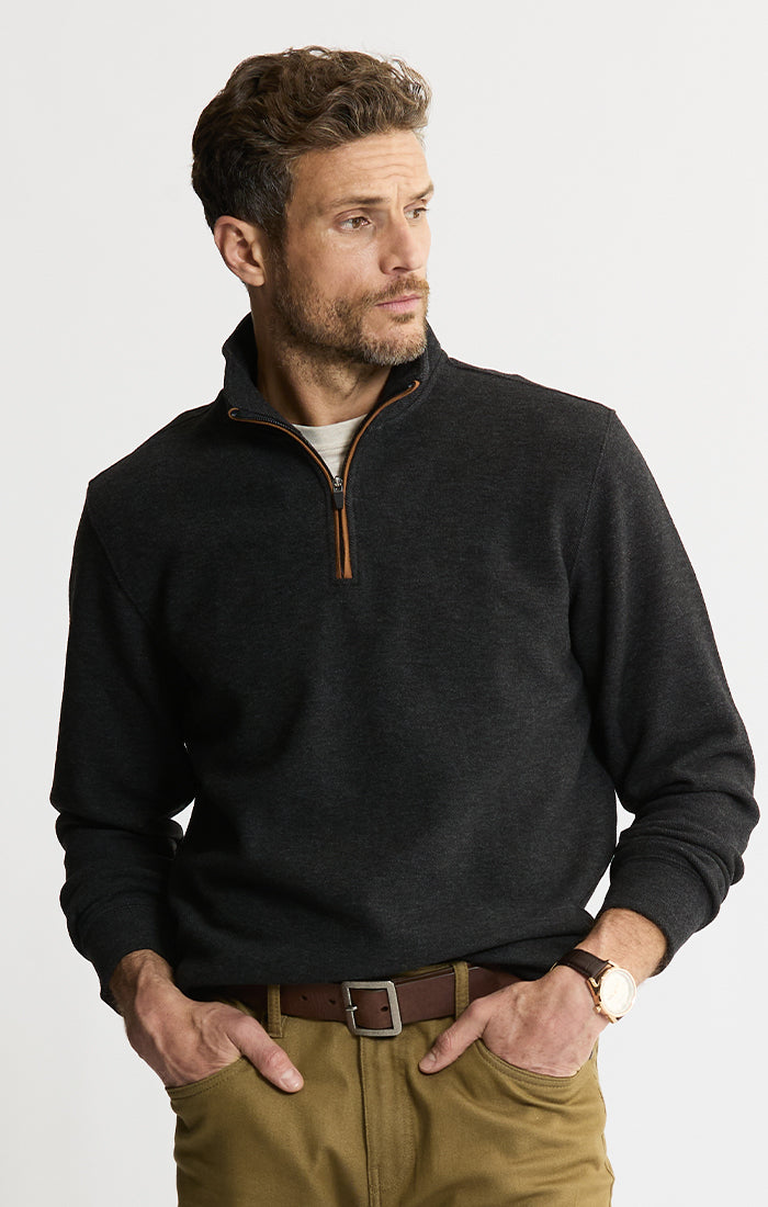 Wool Blend Quarter Zip Pullover