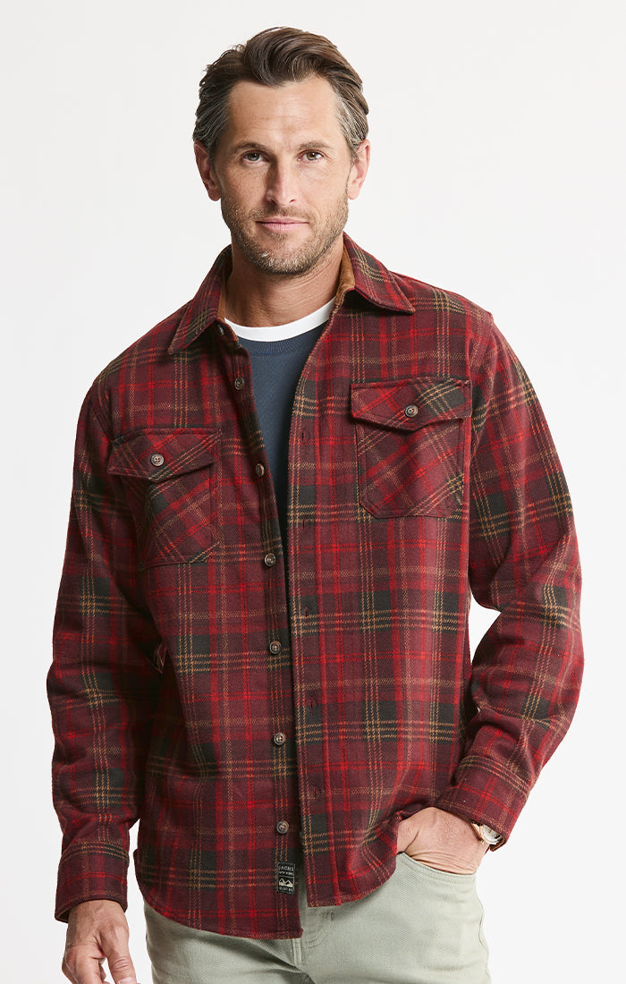 Knit Flannel Button-Up Shirt