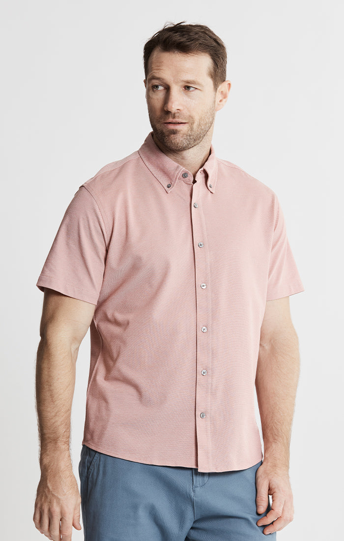 Knit Oxford Stretch Short Sleeve Shirt