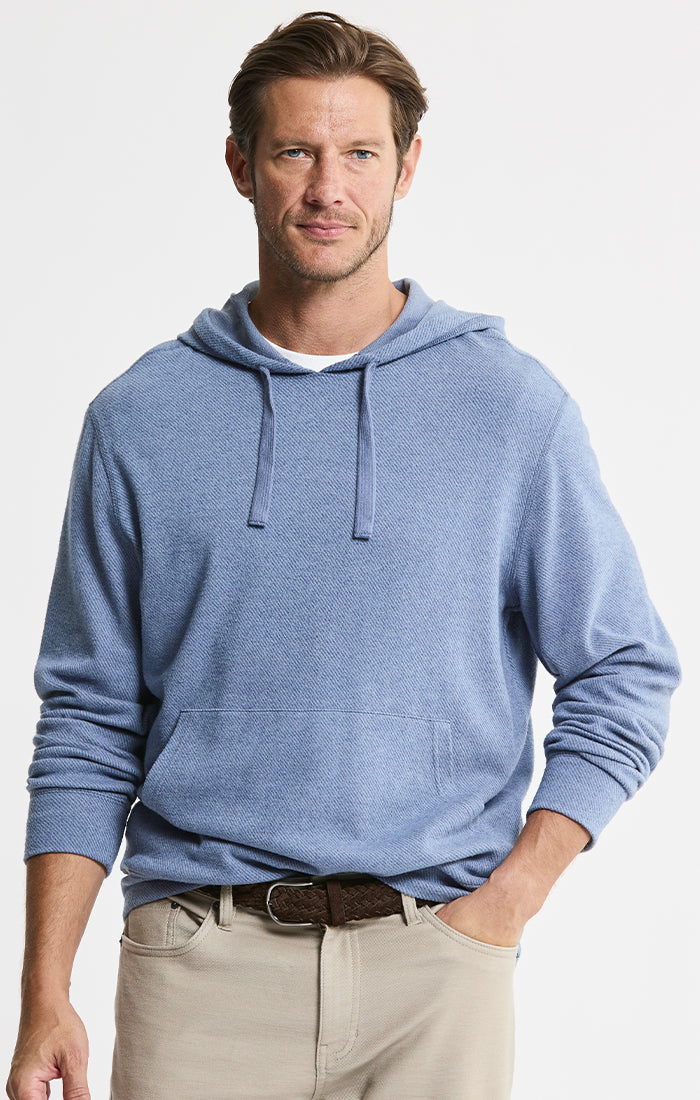 Knit Flannel Pullover Hoodie