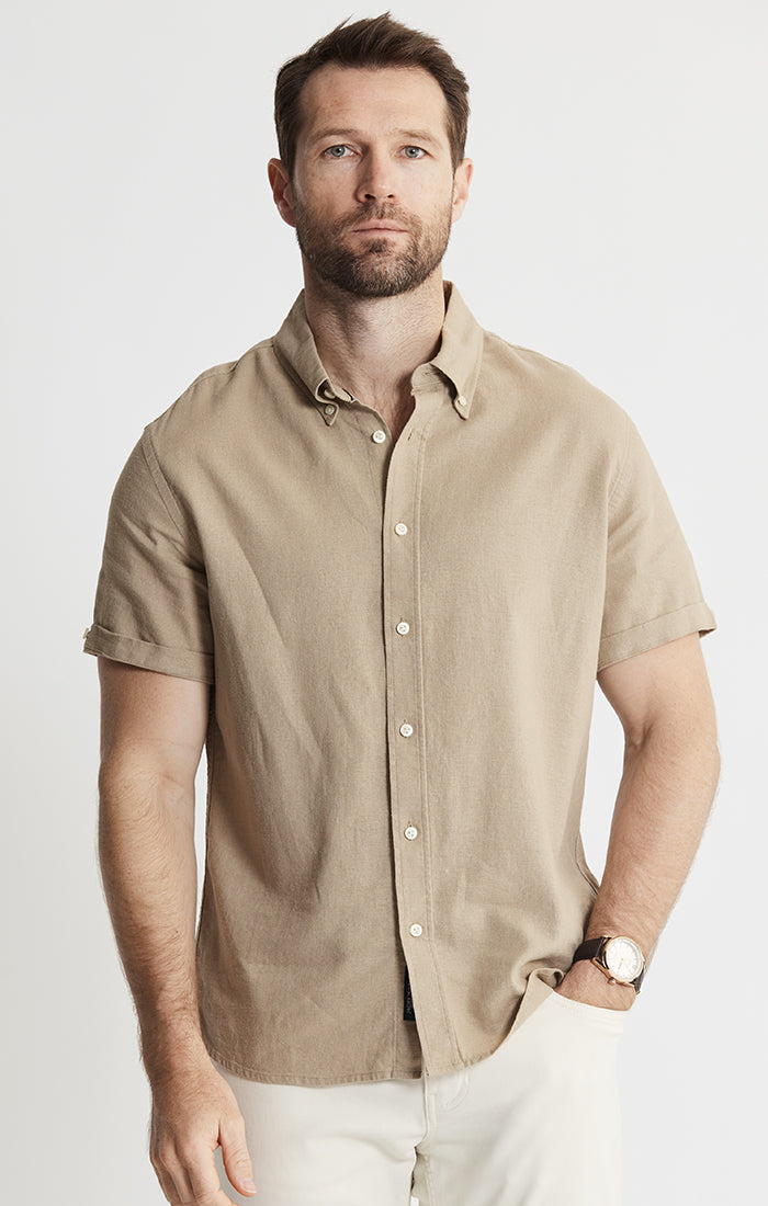 Noho Short Sleeve Linen Viscose Shirt