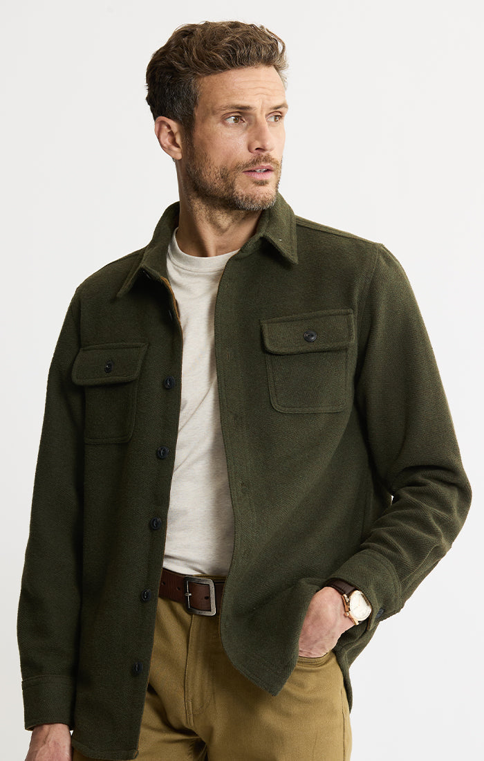 Unlined Wool Blend Overshirt