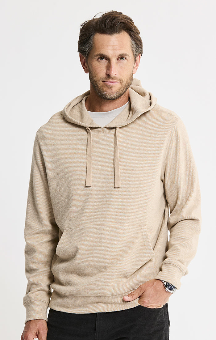 Knit Flannel Pullover Hoodie