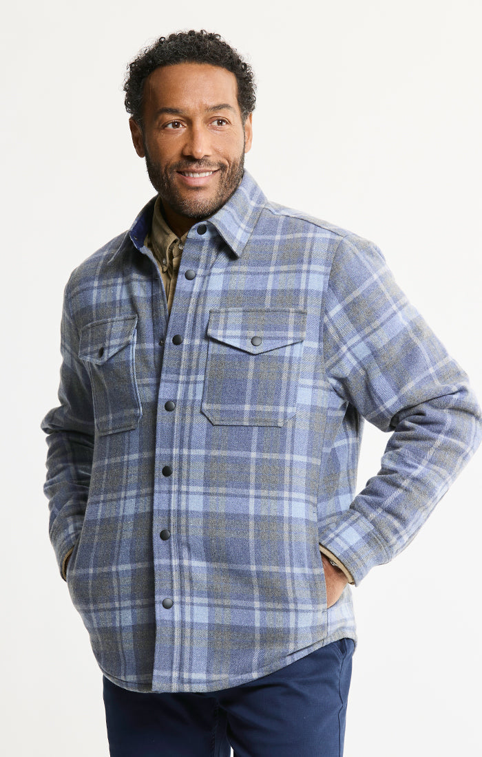 Quilted Lined Lyocell Flannel Shirt Jacket