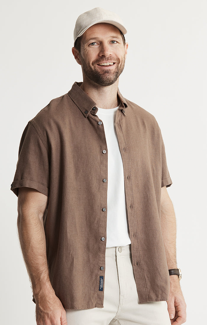 Noho Short Sleeve Linen Viscose Shirt