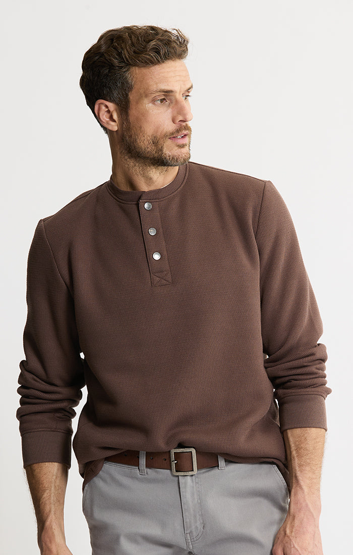 Sherpa Bonded Waffle Long Sleeve Henley