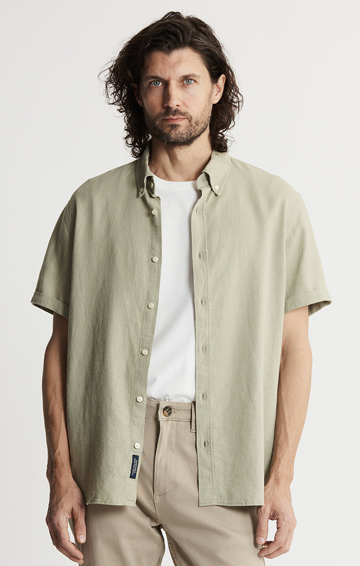 Noho Short Sleeve Linen Viscose Shirt