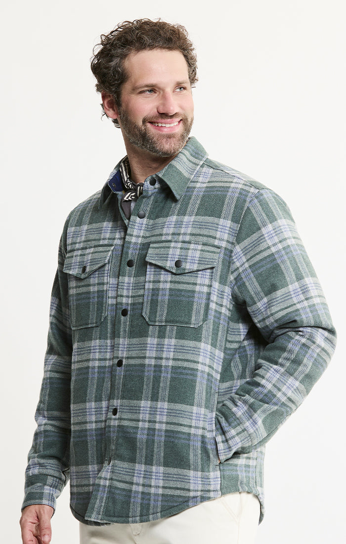 Quilted Lined Lyocell Flannel Shirt Jacket