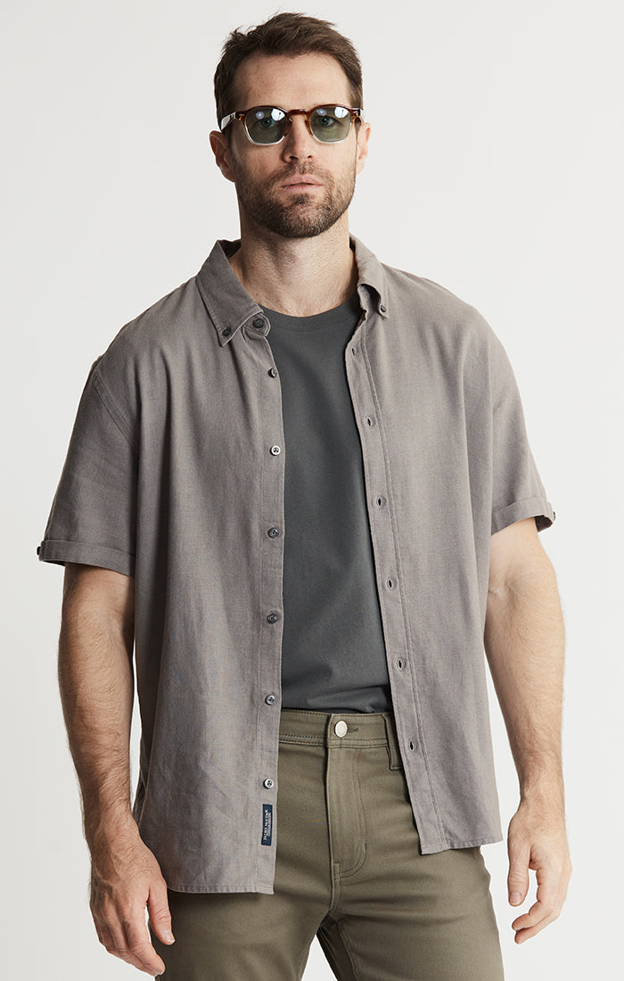 Noho Short Sleeve Linen Viscose Shirt