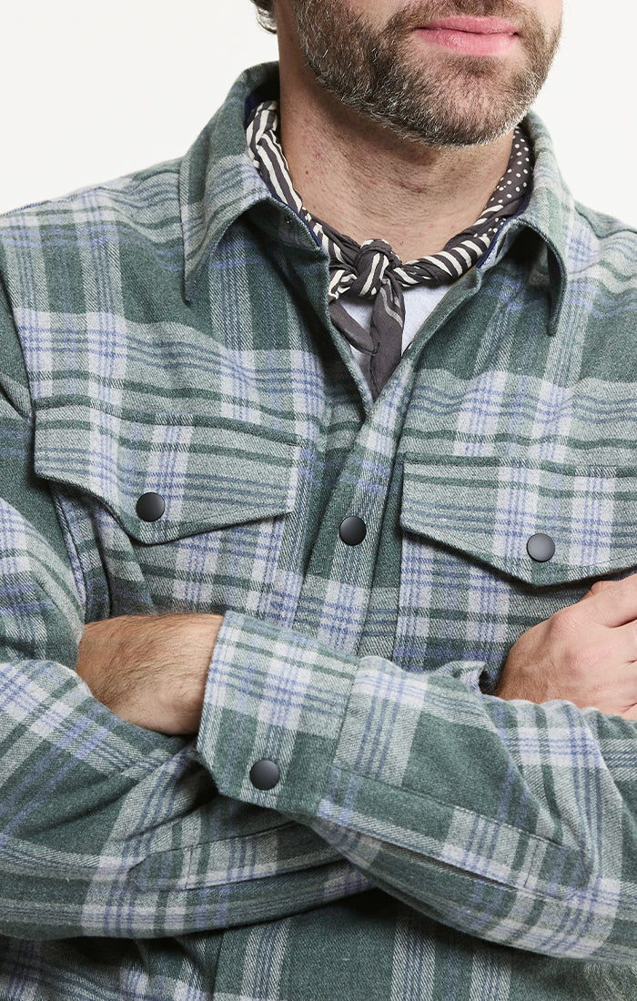 Quilted Lined Lyocell Flannel Shirt Jacket