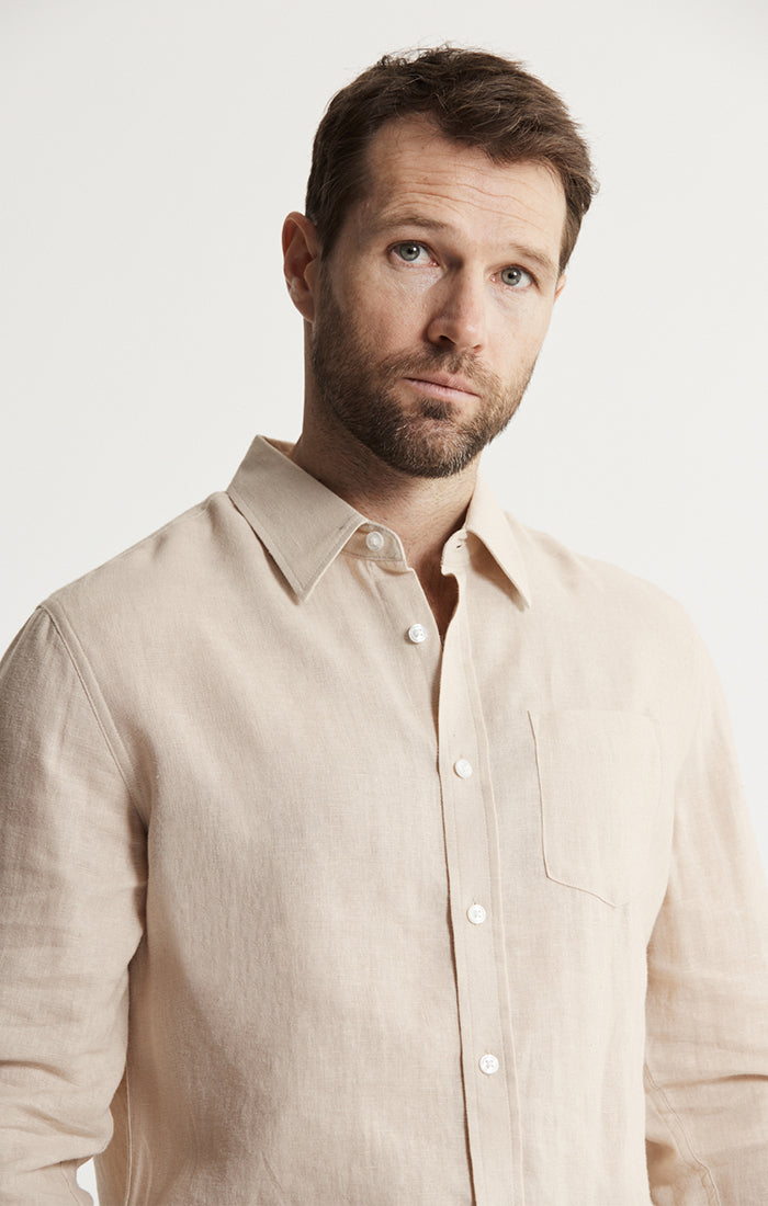Linen Blend Button-Up Shirt