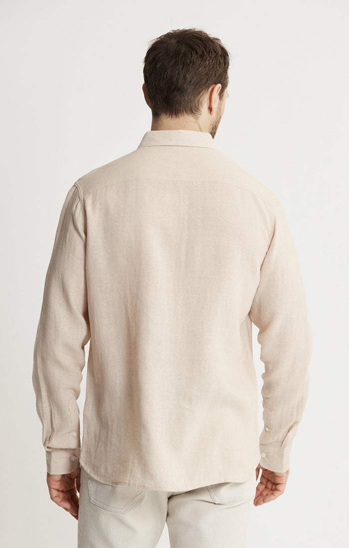 Linen Blend Button-Up Shirt