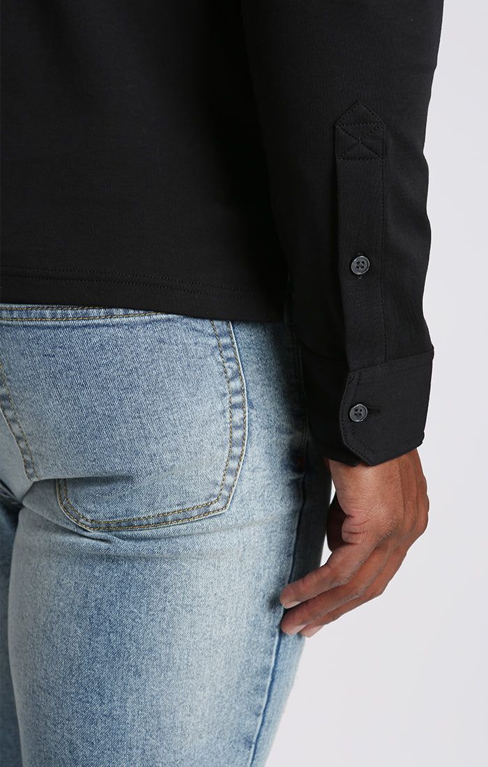 Luxe Cotton Long Sleeve Polo Shirt