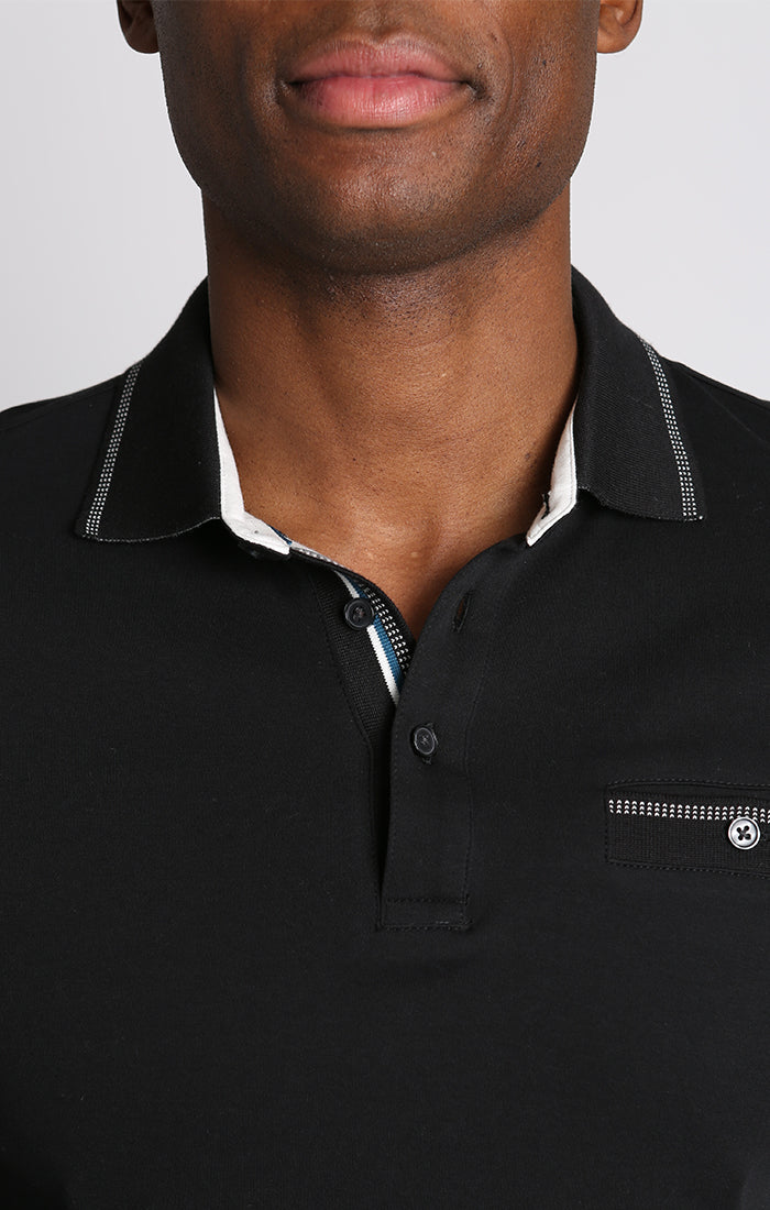Luxe Cotton Long Sleeve Polo Shirt