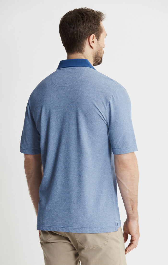 Cotton-Poly Johnny Collar Polo
