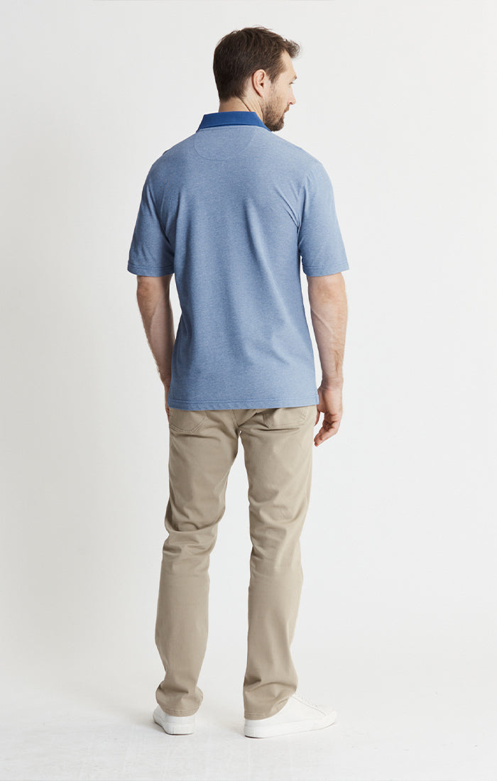 Cotton-Poly Johnny Collar Polo