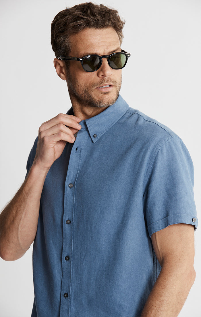 Noho Short Sleeve Linen Viscose Shirt