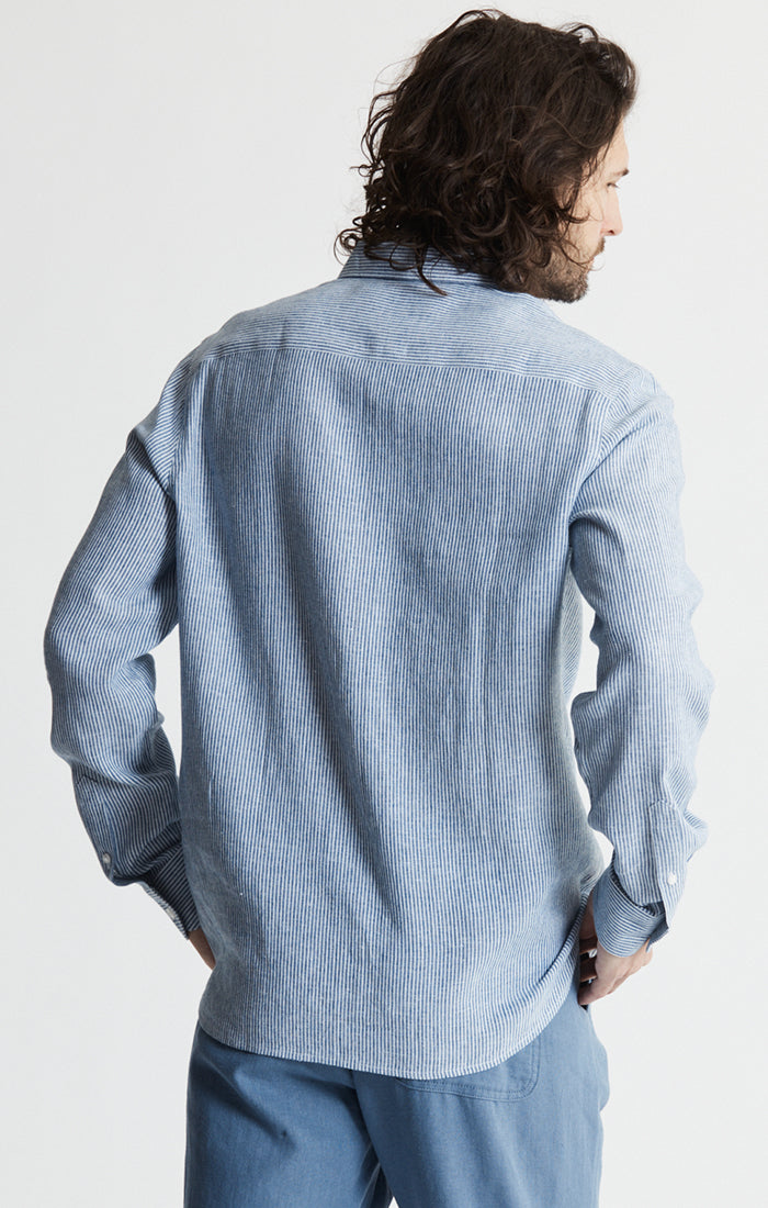 Linen Blend Button-Up Shirt