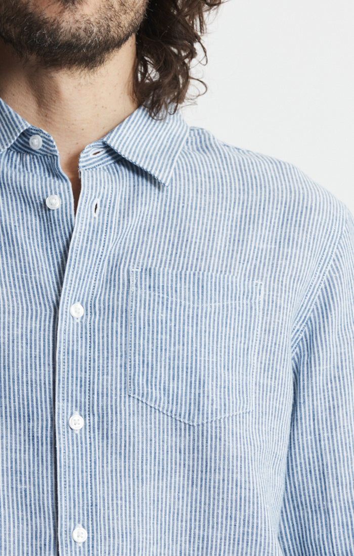 Linen Blend Button-Up Shirt
