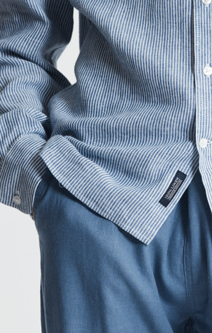 Linen Blend Button-Up Shirt