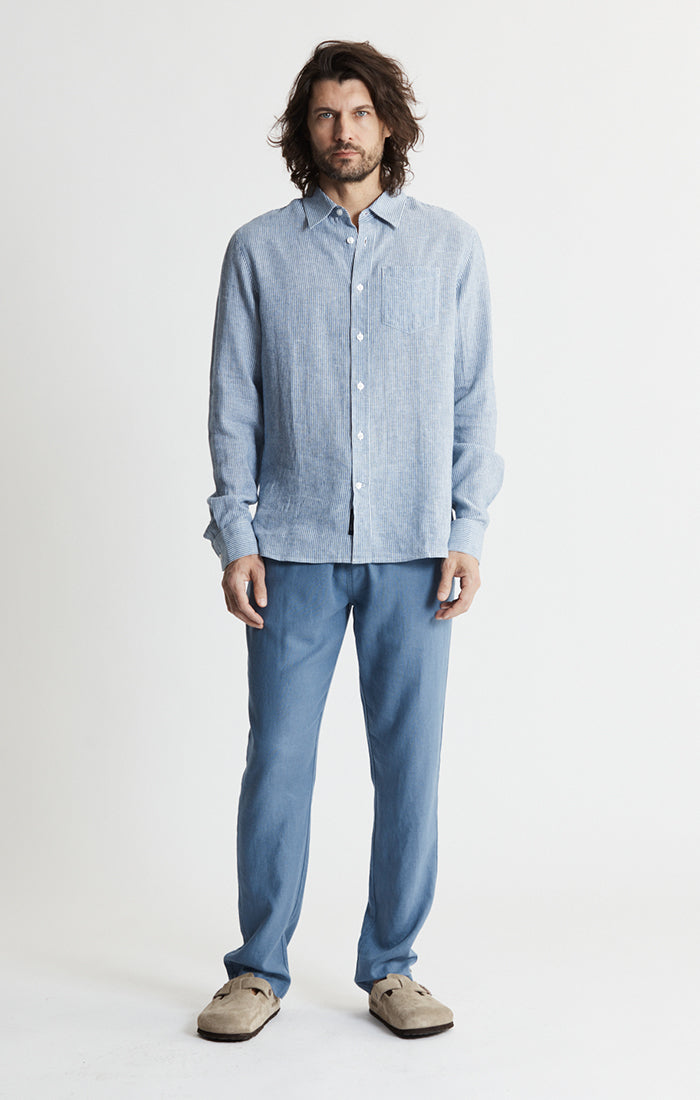 Linen Blend Button-Up Shirt