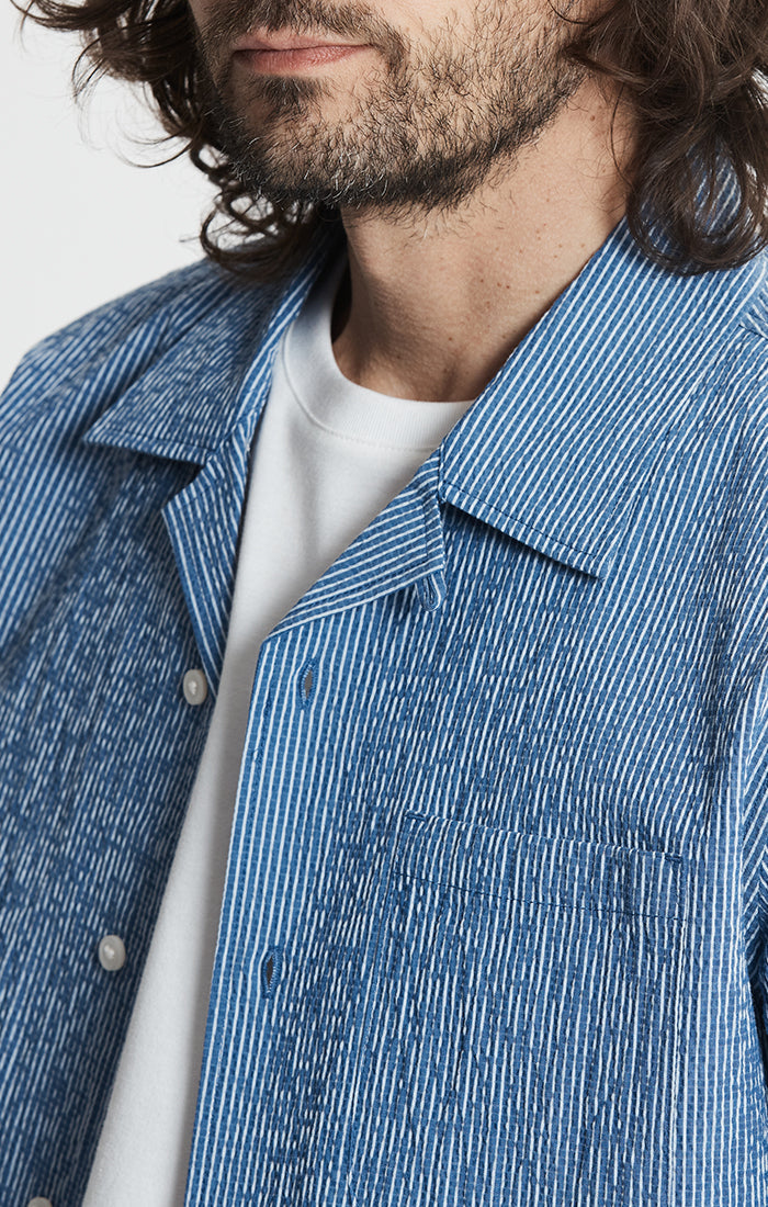 Seersucker Short Sleeve Camp Shirt