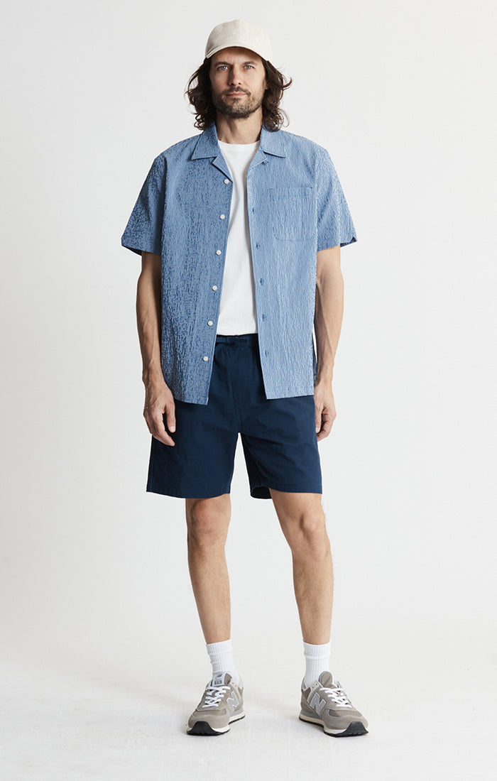 Seersucker Short Sleeve Camp Shirt