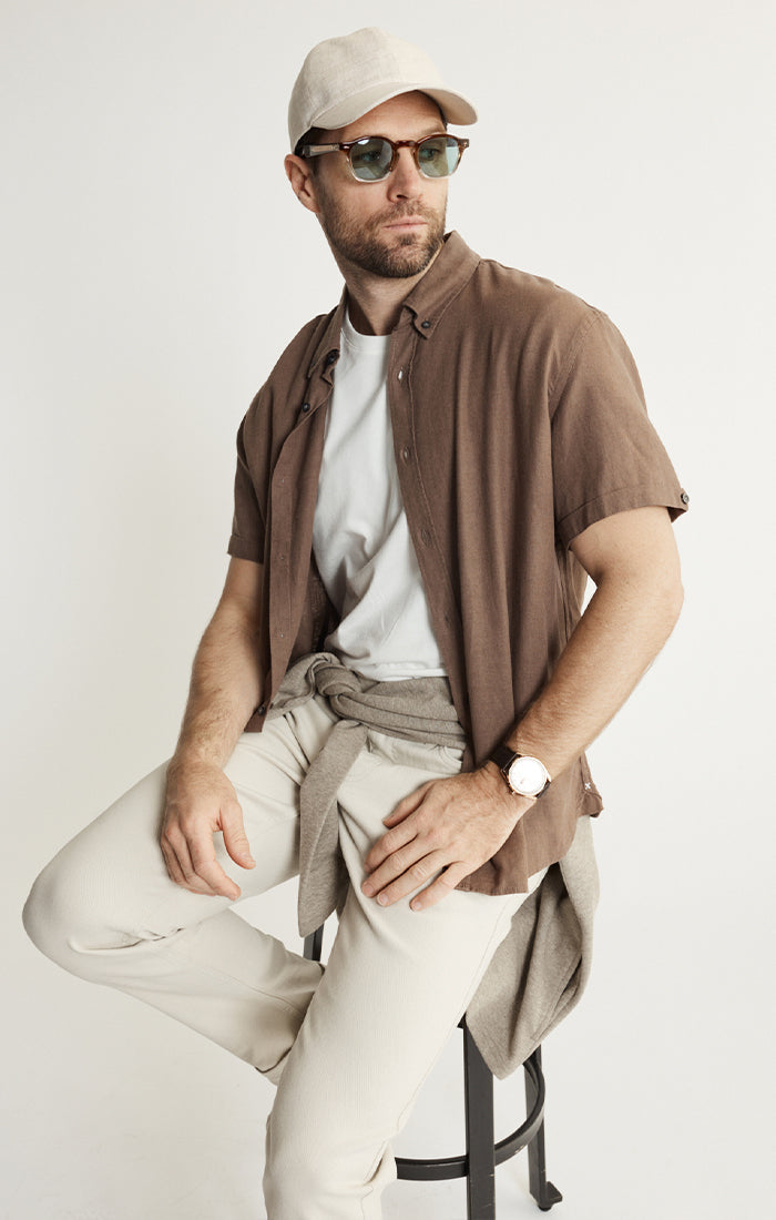 Noho Short Sleeve Linen Viscose Shirt