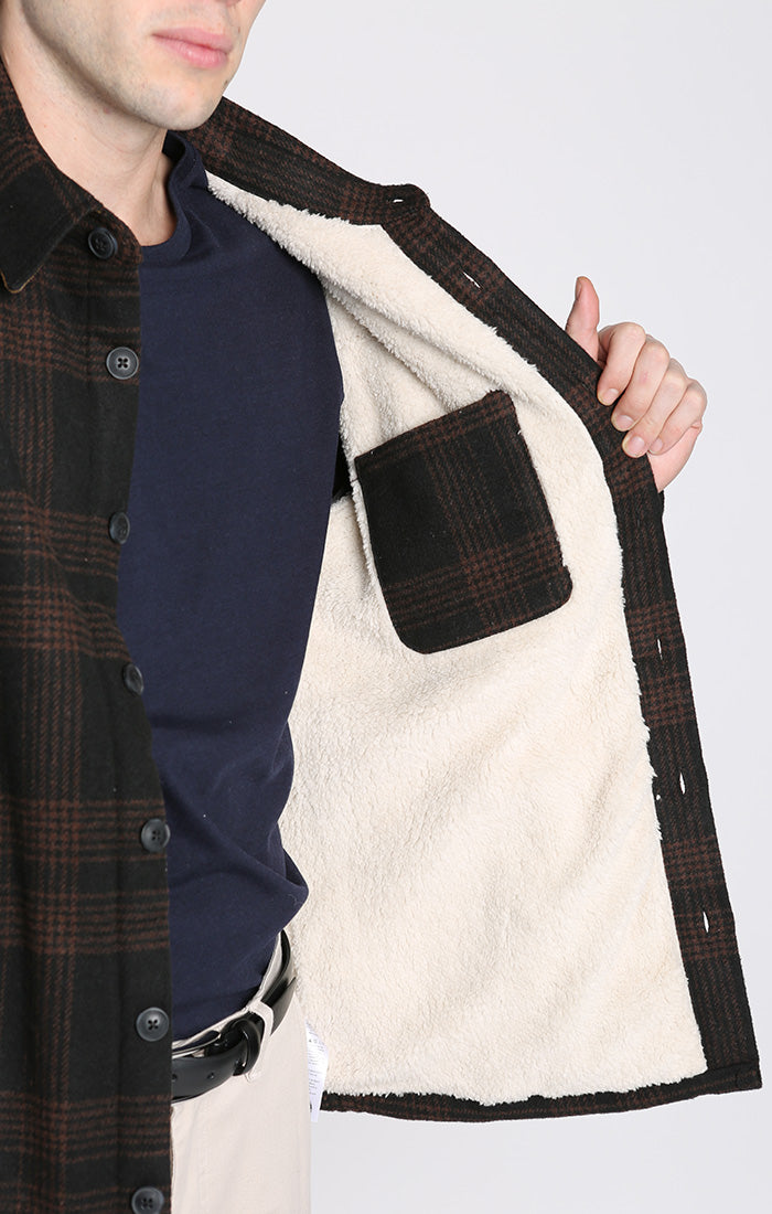 Yates Wool Blend Sherpa Lined Shirt Jacket