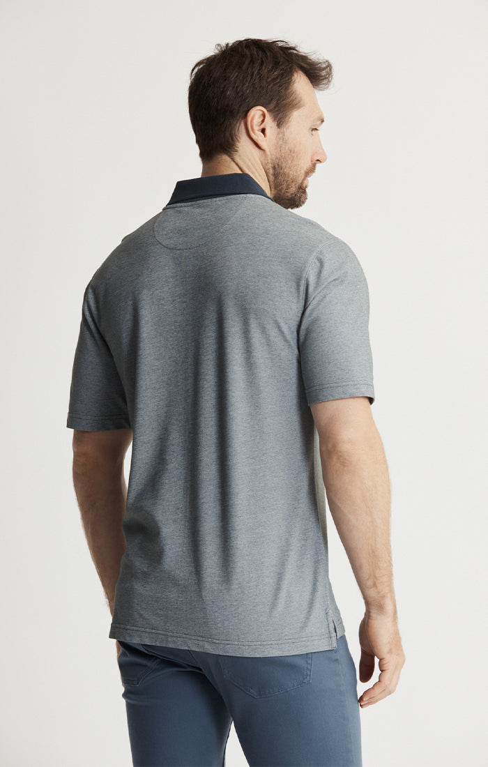 Cotton-Poly Johnny Collar Polo